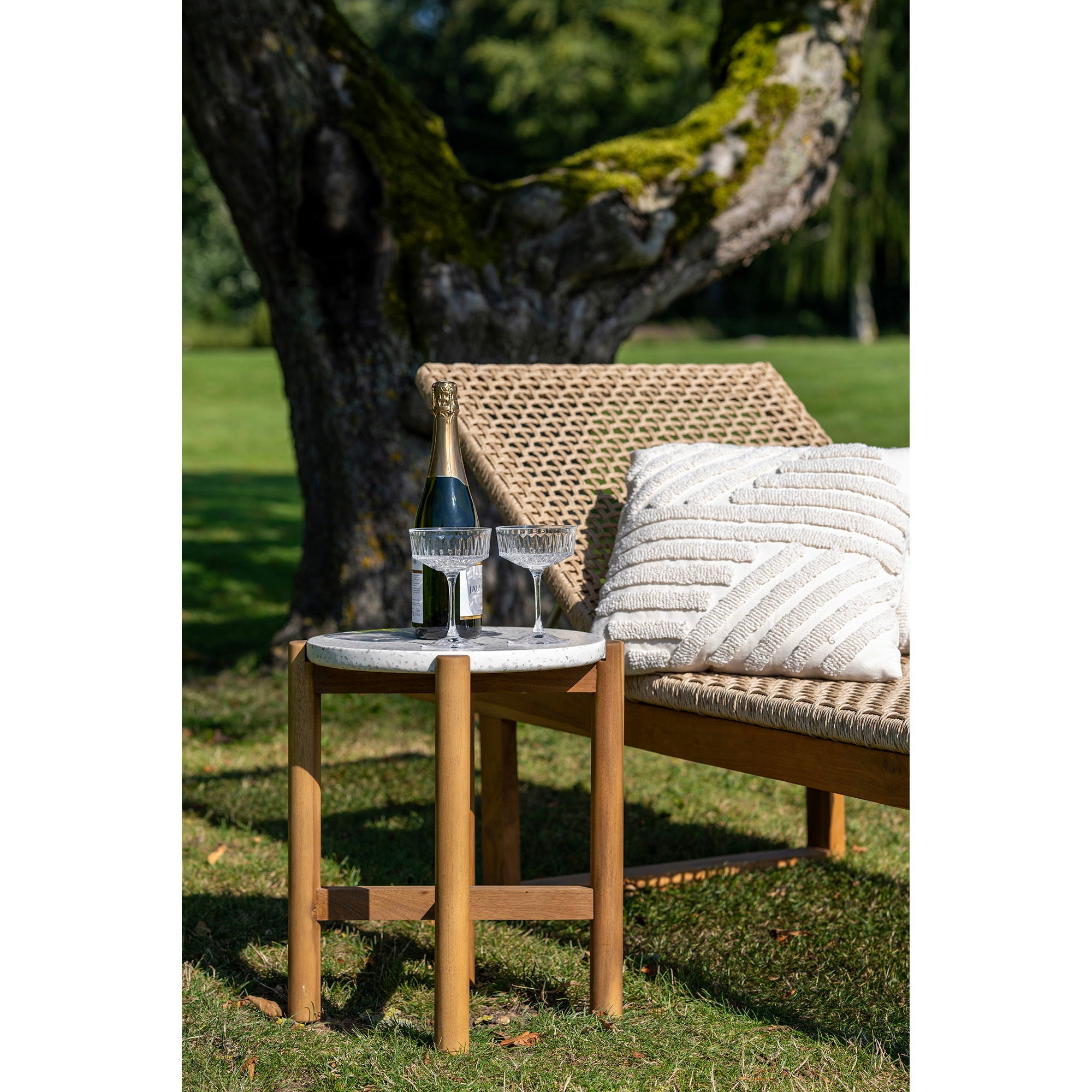 Derby Sun Lounger - Sun Lounger, teak/polyrattan, nature